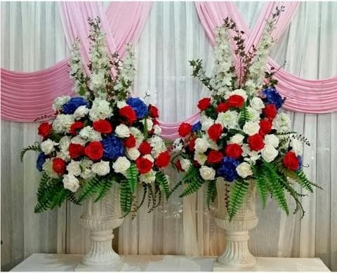 Urn flower arrangement decoration